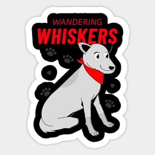 Wandering Whiskers Dog Hiking Sticker